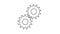 Two Gears flat icon Seamless Rotation