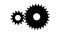 Two Gears flat icon Seamless Rotation. Abstract Working Process.