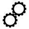 Two gears gearwheel cog set Cogwheels connected in working mechanism icon black color vector illustration flat style image
