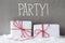 Two Gifts With Snow, Text Party
