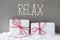 Two Gifts With Snow, Text Relax