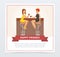 Two girlfriends drinking coffee n cafe, happy friends banner flat vector element for website or mobile app