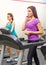 Two girls at fitness club