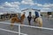 Two girls, they are goinig to horse riding at the mountains of Iceland