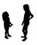 Two girls having chat, silhouette vector