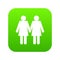 Two girls lesbians icon digital green