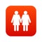 Two girls lesbians icon digital red
