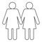 Two girls lesbians icon, outline style
