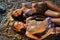 Two girls lying on the beach