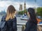 Two girls on a sightseeing trip to London