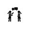 Two girls talking icon. Simple glyph, flat vector of People talk icons for UI and UX, website or mobile application