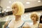 Two glamour blonde mannequins in a shopping mall