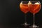 Two glasses with aperol spritz cocktail