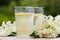 Two glasses of elderflower lemonade