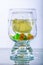 Two glasses of water lemon and caramel monpantis