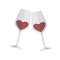 Two glasses of wine. Colored vector illustration on white