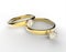 Two gold rings diamonds