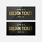 Two gold tickets. Golden ticket with stars and the inscription \\\