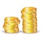 Two golden coins stacks