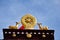 Two golden deer flanking a Dharma wheel on Jokhang