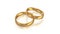 Two golden rings on white background HD, high