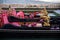 Two gondolas on the cannal in Venice, Italy. Sunny day