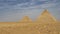 Two great pyramids: Cheops and Chephren rise on the Giza plateau