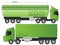 Two Green Biofuel Truck Transport Vector