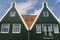 Two green houses in Volendam
