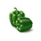 Two Green Sweet Bulgarian Bell Peppers, Paprika on Background