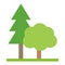 Two green trees , vector illustration, web icon, eps.