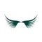 Two green wing icon, flat style