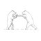 Two Grizzly Bear Boxers Boxing Drawing