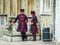 The two guards of the Tower of London and the king beef eater