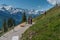 Two guys playing the alpine horn, Schynige Platte in Switzerland