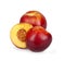 two half nectarine on the background of a fruit