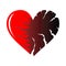 Two Halfs of Cracked Heart Icon