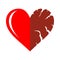 Two Halfs of Cracked Heart Icon