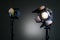 Two halogen spotlights with Fresnel lenses. Shooting in the Studio or in the interior. TV, movies, photos