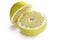 Two halves of pomelo fruit
