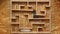 Two hamsters walk in a wooden maze. Funny, smart pets.