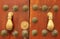 Two hand shaped door knockers