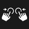 Two hand zoom out solid icon, touch and gesture