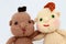 Two Handcrafted Baby Dolls Close-Up