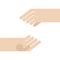 Two hands empty holding isolated. Vector illustration