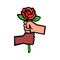 Two Hands Holding Red Rose Mascot