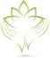 Two hands and leaves, plant, massage and wellness logo