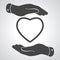 Two hands protecting heart icon