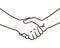 Two hands shaking each other. Partners handshake. Hands holding one another gesture of contract agreement, friendship