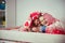 Two happy sibling children having fun in bunk bed